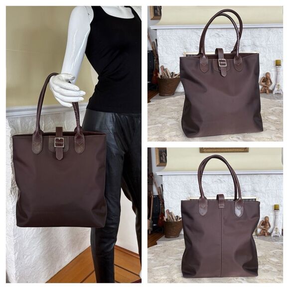Land’s End Nylon & Leather Tote Bag - Picture 1 of 16